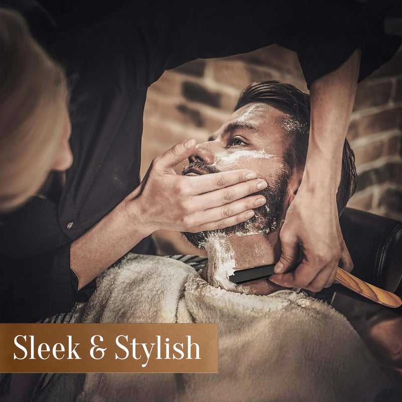 FACON FacÃ³n Straight Razors for Men - Professional Barber Straight Edge Razor Kit with 100 Blades, Wooden Stainless Steel Barbero Shaver for a Smooth & Precise Shave, Premium Barber Razor for Men's Shaving - Image 3